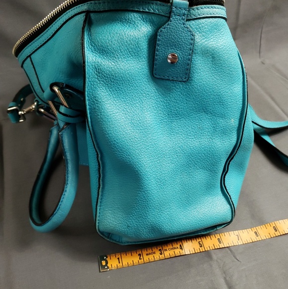 Milly Teal Leather Work Bag with Cross Body Strap - Picture 6 of 8